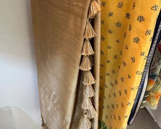 Collection of Vintage Decorative Fabric Remnants and Valances