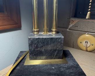 Vintage Robert Sonneman Style Bankers Desk Lamp with Marble Base third image