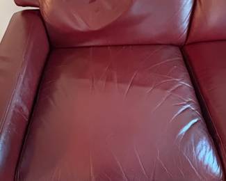Burgundy Leather Power Reclining Sofa second image