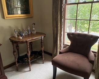 Brown Tufted Wingback Accent Chair