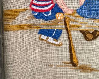 Vintage Paragon Puppet Show Crewel Embroidery second image