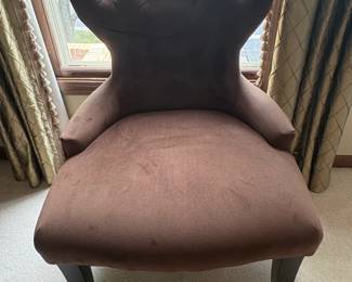 Brown Tufted Wingback Accent Chair second image