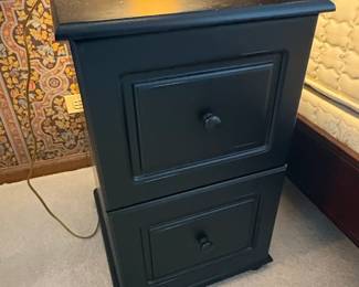 Black TwoDrawer Nightstand or Filing Cabinet