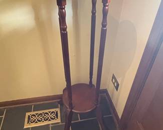 Vintage Mahogany Barley Twist TwoTier Pedestal Plant Stand