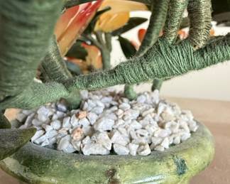 Chinese Hardstone Floral Bonsai Sculpture Style