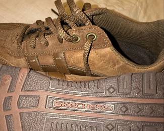 Skechers 46940 Brown Suede Leather Lace-Up Sneakers