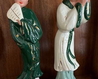 Mid-Century Florence Ceramics Asian Couple Figurines
