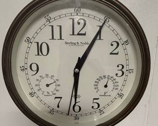 Sterling & Noble Wall Clock with Weather Dials