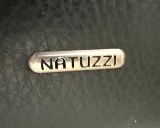 Natuzzi Modern Black Leather Sofa Style