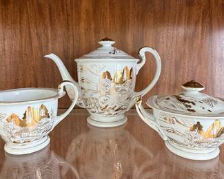 Kutani Style Japanese Porcelain Tea Set