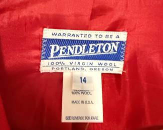 Pendleton Red Virgin Wool Blazer