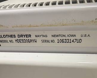 Maytag Dependable Care Electric Dryer MDE9306AYW