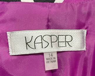 Kasper Geometric Print Open Front Blazer