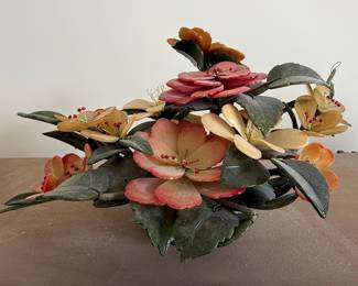 Chinese Hardstone Floral Bonsai Sculpture Style