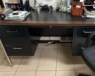 Mid-Century Style Double Pedestal Desk