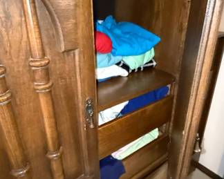 Colonial Revival Armoire and Nightstand Set