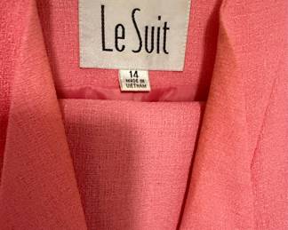 Le Suit Pink Short Sleeve Blazer & Skirt Suit Set