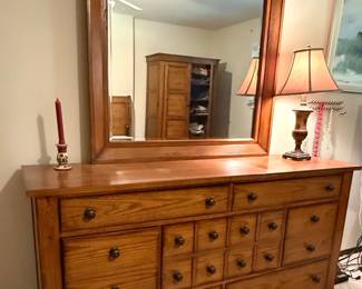 Liberty Furniture Grandpa's Cabin Oak Dresser and Mirror