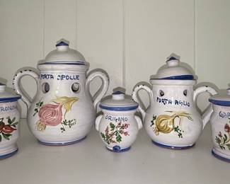 Italian Majolica Style Kitchen Canister Set