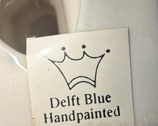 Delft Blue Style Windmill Kissing Couple Figurine