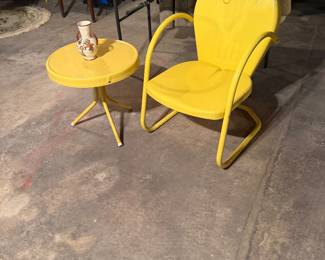 Yellow chair and table
