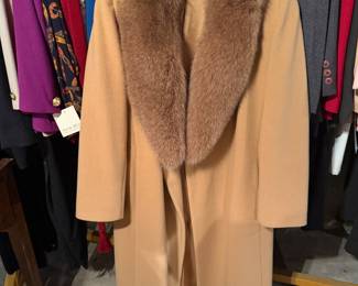 Madeline full length wool coat will fur collar