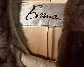 Evans wool and fur coat