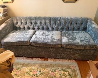 Vintage Crushed velvet sofa Thomasville