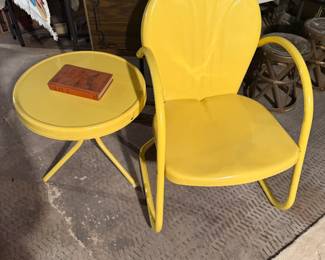 Yellow chair and table