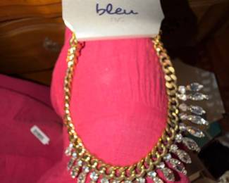 Big Bling costume jewelry Rhinestone Necklace by Bleu