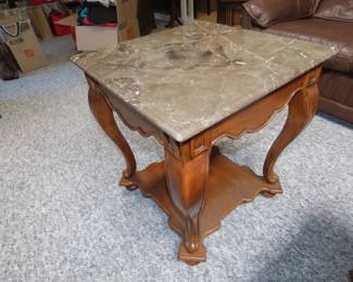 Marble top end table.