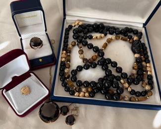 14k, onyx and tiger eye