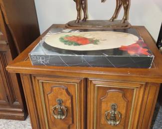 End table with storage.