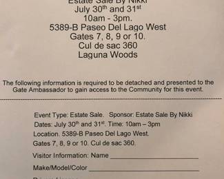 Gate clearance form.