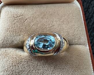 14k topaz diamond ring