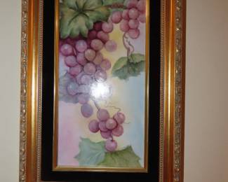 Painted porcelain tile.