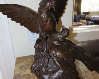 Bronze "Birds in Conflict" Paul Comolera 19th century French  sculpture.