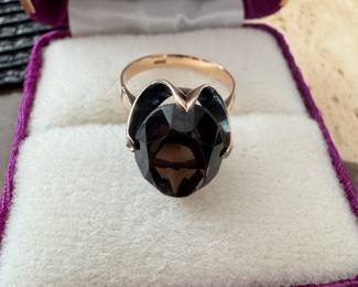 14k smoky topaz ring