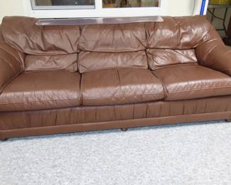 Leather sofa.