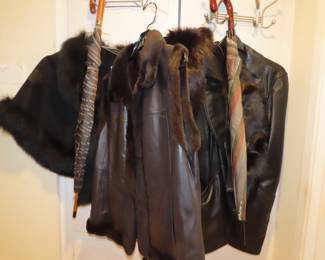 Furs and leather jackets.