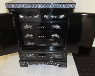 Mother of Pearl jewelry chest.