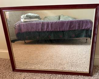 Louis Philippe Style Cherry Wood Wall Mirror with Gold Trim