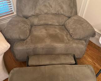 Grey Microfiber Manual Recliner