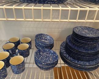 Stangl Pottery from the "Town and Country" line in the Blue Spongeware pattern