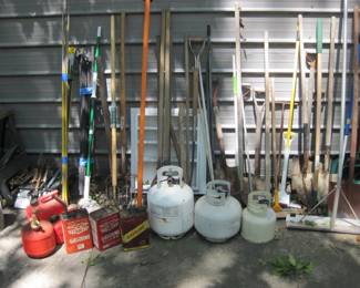 Gas Cans / Propane Tanks / Shovels / Rakes