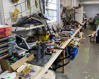 Tools galore, from plumbing parts, to vintage radio equipment, and everything in between