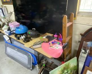 Television, baby gate, etc.