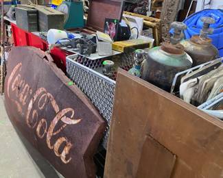 Vintage Coca-Cola, sign, tanks