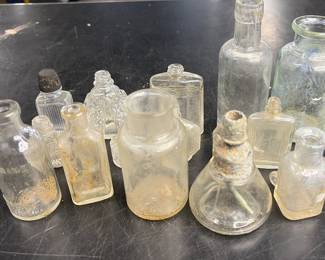 Antique bottles and ink wells