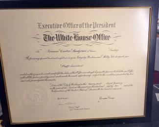  Collection of Ronald Reagan documents with signatures